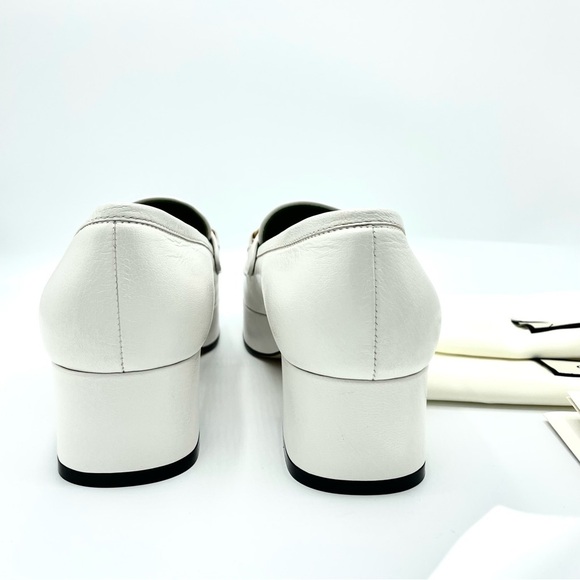 GUCCI Houdan Horsebit Leather Platform Loafers Great White Size 36 - Picture 5 of 12